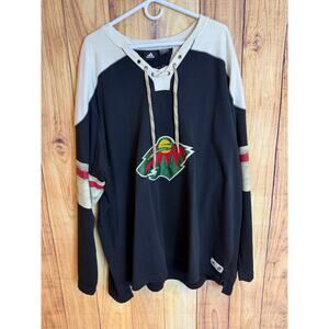 MN Wild Adidas Hockey Pullover Jersey Sweatshirt New Mens Size 4XLT